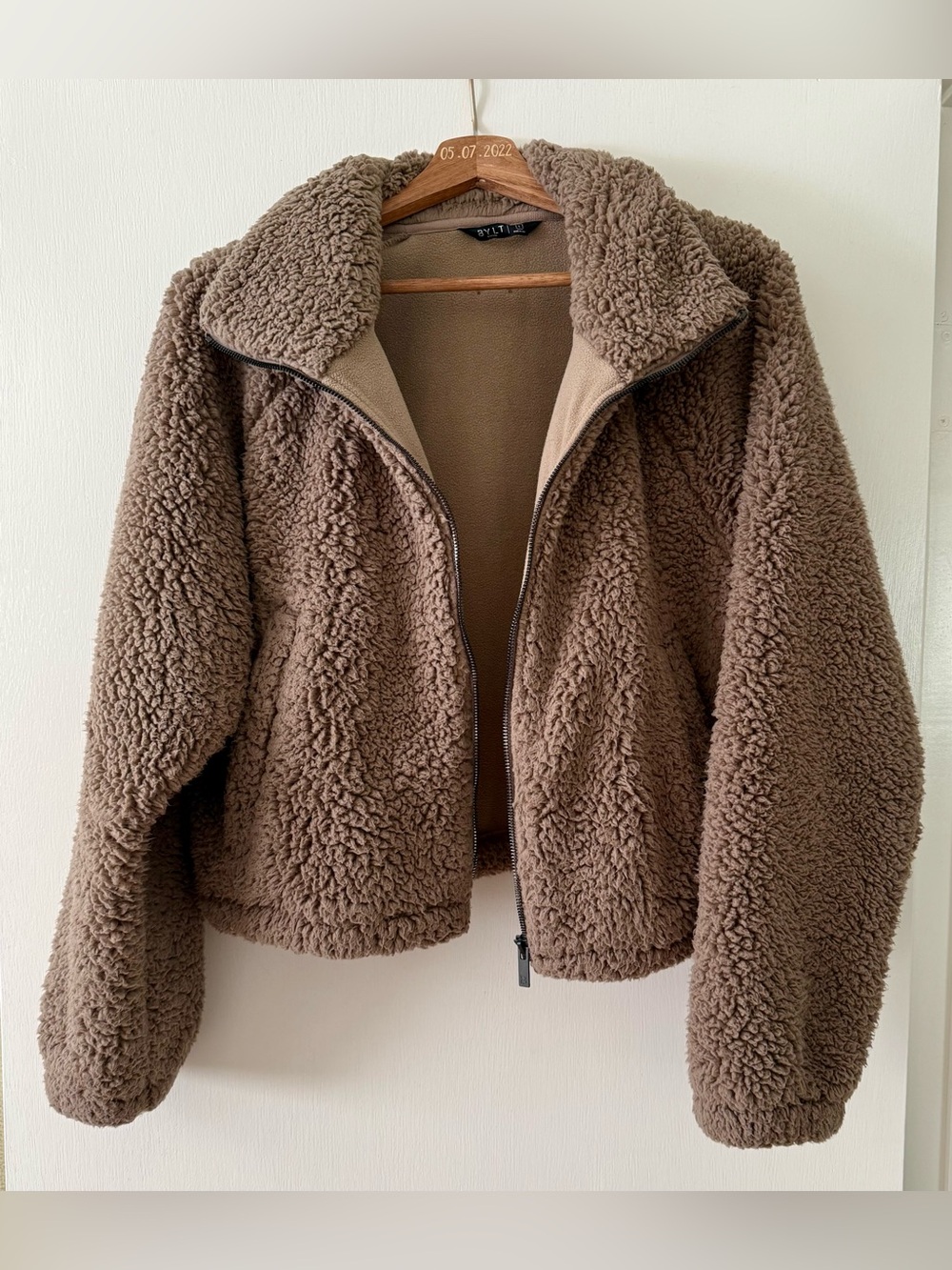 BYLT cropped teddy jacket